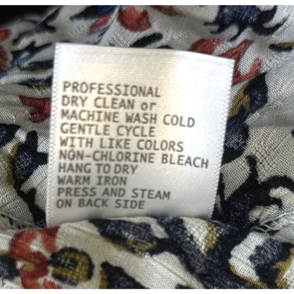 Cynthia Rowley Maxi Skirt Sz S Floral Shell Buttons Slit Front Tassel Flowy NWOT - Picture 9 of 10